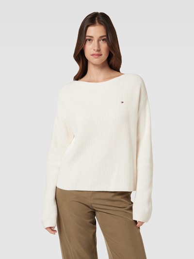 Tommy Hilfiger Strickpullover mit Label-Stitching Weiss 4