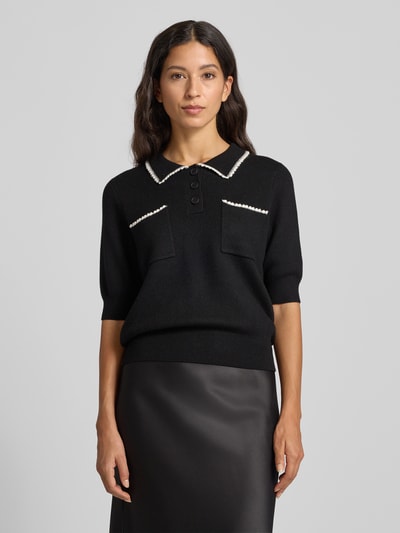 SUNCOO PARIS Regular fit poloshirt met borstzakken, model 'POLKA' Zwart - 4