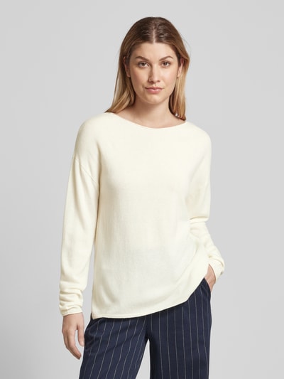 Brax Gebreide pullover met boothals, model 'LIZ' Offwhite - 4