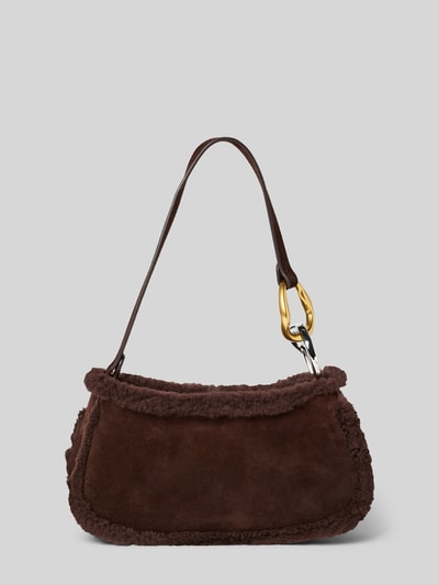 Staud Handtas met teddybont, model 'OLLIE' Donkerbruin - 4