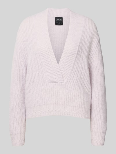 Marc Cain Sweter z dzianiny z dekoltem w serek Lawendowy 2