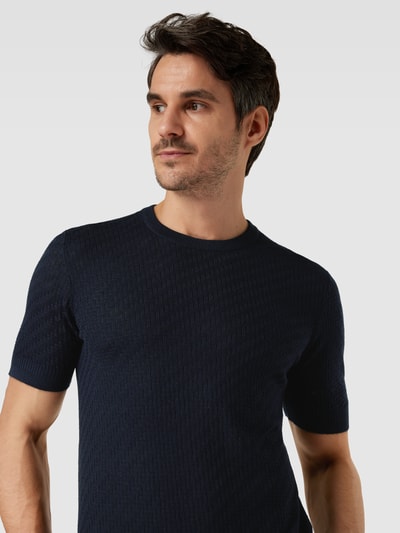 Emporio Armani T-Shirt mit Strukturmuster Marine 3