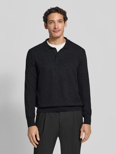 Marc O'Polo Regular Fit Pullover aus Baumwoll-Schurwoll-Mix Dunkelgrau Melange 4