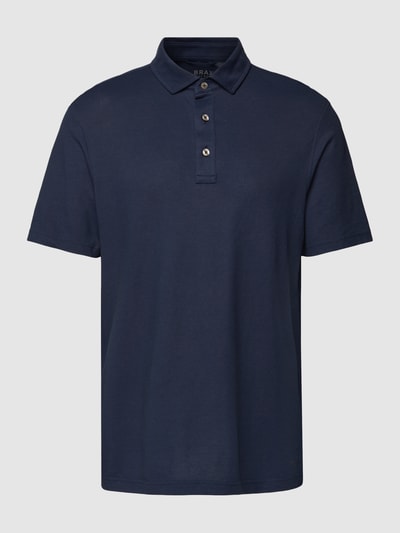 Brax Poloshirt met labeldetail, model 'Pepe' Marineblauw - 2