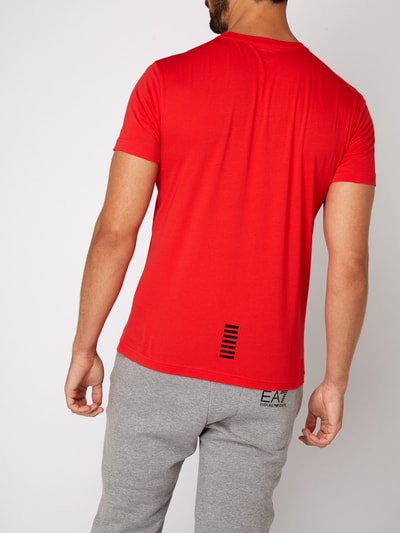 EA7 Emporio Armani T-Shirt mit Logo-Print Rot 4