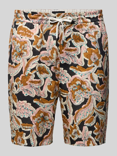 Produktfoto, Relaxed Fit Shorts aus Lyocell Modell 'FAVE' von Scotch & Soda, floraler Allover-Look, elastischer Bund, mehrfarbig, Herren