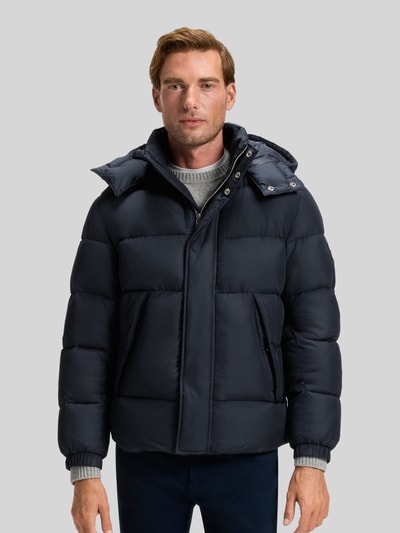 BOSS Regular fit gewatteerd jack met opstaande kraag met drukknopen Marineblauw - 4