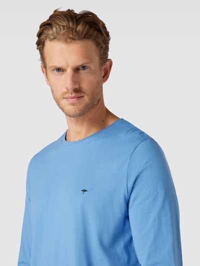 Fynch-Hatton Longsleeve mit Logo-Detail Rauchblau Melange 3