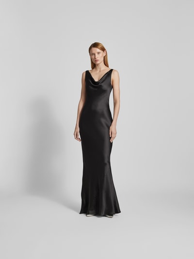 Norma Kamali Maxikleid mit Wasserfall-Ausschnitt Black 4