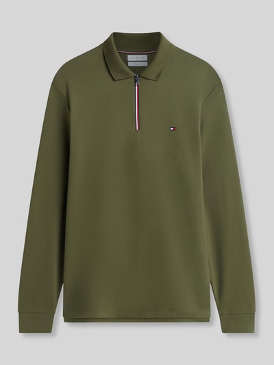 Tommy Hilfiger Regular Fit Poloshirt aus reiner Baumwolle Modell 'LIQUID' Oliv 2