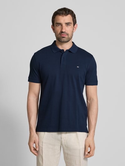 Christian Berg Men Poloshirt mit Logo-Stitching Dunkelblau 4