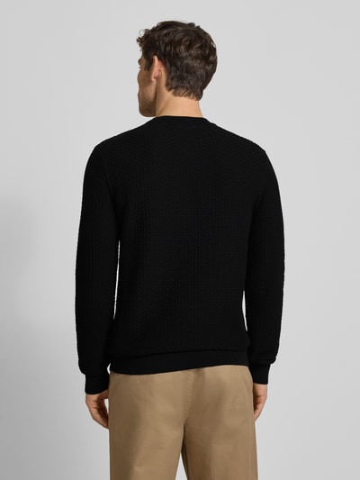 BOSS Regular fit gebreide pullover van puur katoen, model 'IMBERTO' Zwart - 5