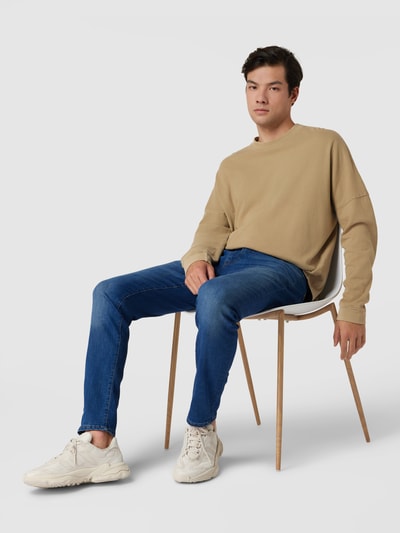 REVIEW Slim fit jeans met wassing Blauw - 1