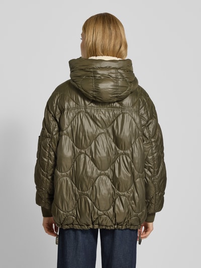 Beaumont Amsterdam Kurtka pikowana z zamkiem błyskawicznym dwustronnym i tunelem Oliwkowy 5