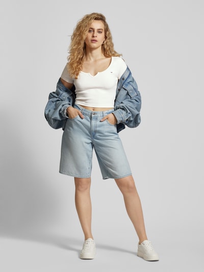 Tommy Jeans Crop Top mit Logo-Stitching Offwhite 1