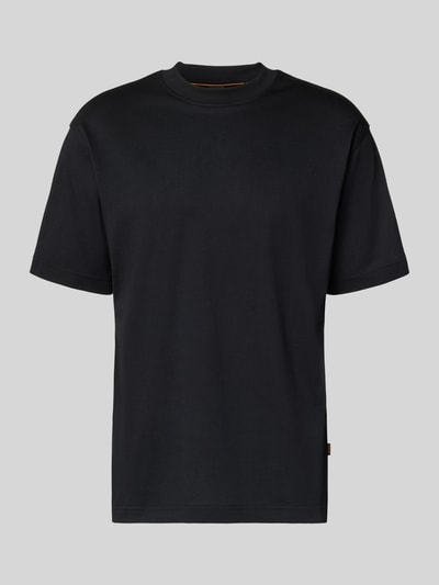 Produktfoto, Regular Fit T-Shirt aus Baumwoll-Mix Modell 'TEETIM' von BOSS Orange, Optik: Unifarben, Label-Print, Rundhals, glatte Struktur