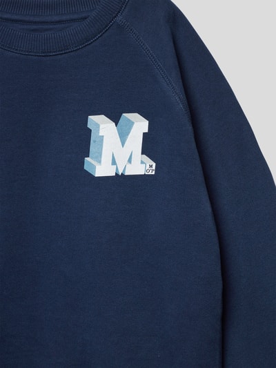 Marc O'Polo Sweatshirt van biologisch katoen met labelprint Marineblauw - 2