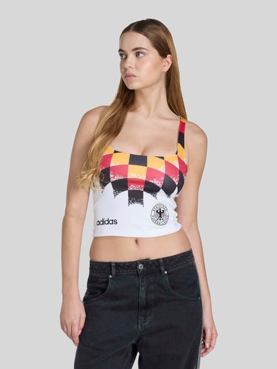 adidas Originals Slim Fit Top mit DFB Logo-Detail Weiss 4