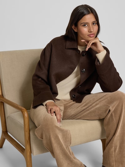 Raffaello Rossi Spodnie sztruksowe z szeroką nogawką model ‘ELAINE’ Szarobrązowy 3