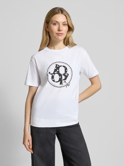 JOOP! T-shirt met siersteentjes, model 'Tammi' Wit - 4
