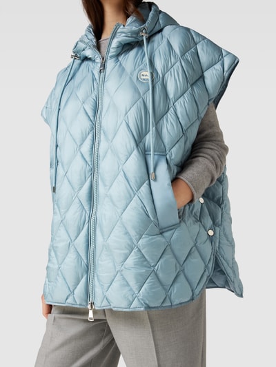 COMO NO 1 Oversized bodywarmer met capuchon, model 'CARLY' Lichtblauw - 3