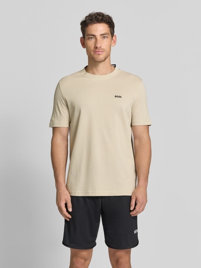 BOSS Green Regular Fit T-Shirt aus Baumwoll-Piqué Modell 'TS_PIQUE' Beige 4