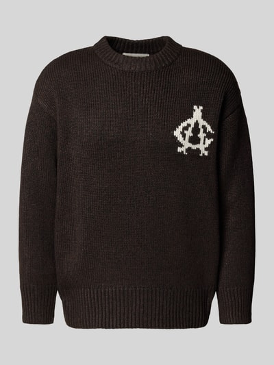 ANOTHER COTTON LAB Strickpullover mit gerippten Abschlüssen Mittelbraun 2