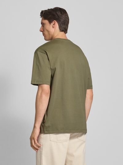 BOSS Orange Regular fit T-shirt van puur katoen, model 'WAGON' Kaki - 5