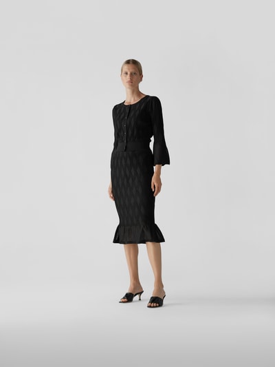 Diane von Furstenberg Midirock mit Strickmuster Schwarz 1
