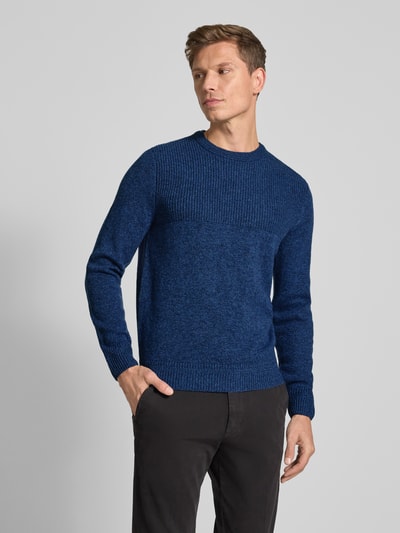 Brax Gebreide pullover met ribboorden, model 'Rick' Koningsblauw - 4