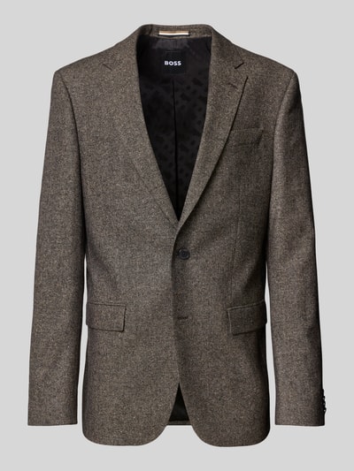 BOSS Regular Fit Anzugsakko aus Woll-Mix mit Seide Modell 'JASPER' Mittelbraun 2