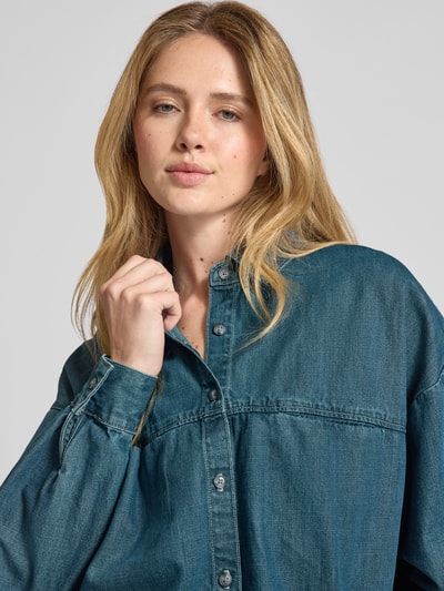 American Vintage Bluzka jeansowa o kroju relaxed fit z kołnierzykiem koszulowym model ‘OZYR’ Niebieski 3