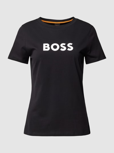 BOSS Orange Regular fit T-shirt met labelprint en korte mouwen Zwart - 2