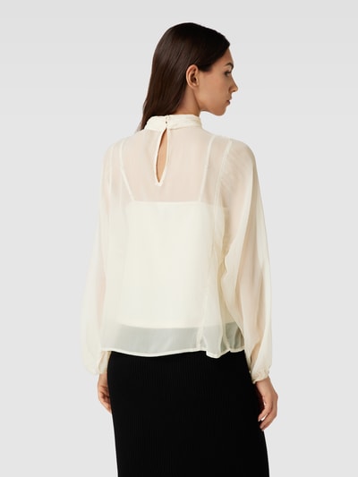 Vero Moda Semi-transparant blouseshirt met opstaande kraag, model 'RHEA' Offwhite - 5