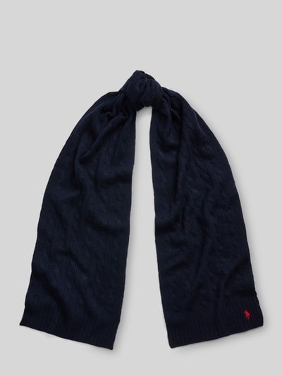 Polo Ralph Lauren Schal aus Schurwoll-Kaschmir-Mix mit Logo-Stitching Marine 1