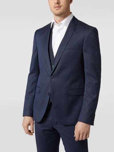 MCNEAL Slim Fit 2-Knopf-Sakko mit Webmuster Marineblau 4