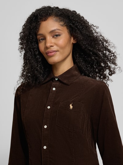 Polo Ralph Lauren Regular Fit Shirt Dress in Cord-Optik Schoko 3
