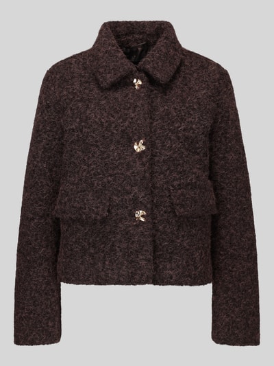 VERO MODA Teddyjacke mit goldfarbenen Zierknöpfen Schoko 2