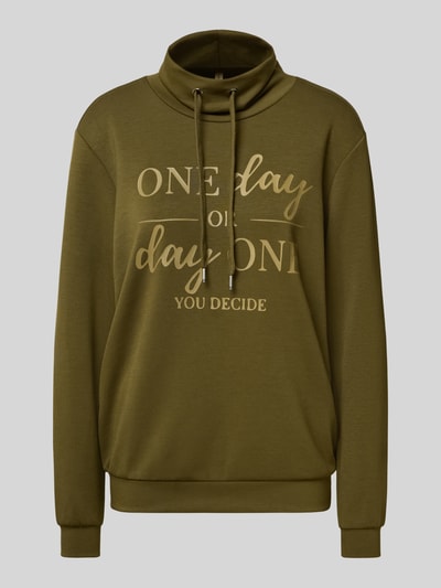 Soyaconcept Sweatshirt mit Stehkragen und Tunnelzug Modell 'BANU' Oliv 2
