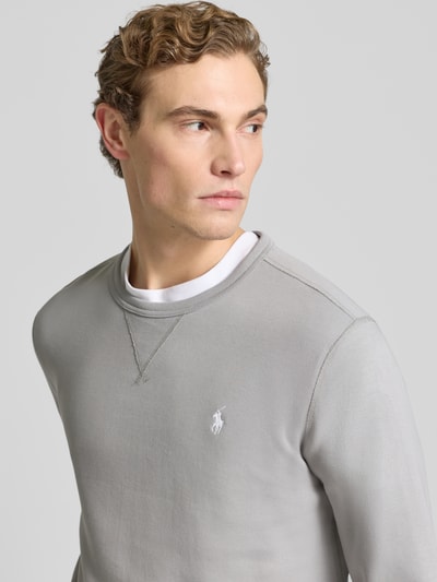 Polo Ralph Lauren Sweatshirt mit Label-Stitching Hellgrau Melange 3