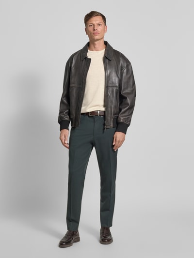 Profuomo Pullover aus Merinowolle mit Rundhalsausschnitt Beige 1