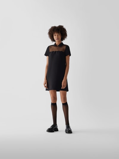 RED Valentino Minikleid mit Bubikragen Schwarz 1