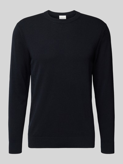 Profuomo Strickpullover aus Woll-Mix mit Rundhalsausschnitt Marine 2