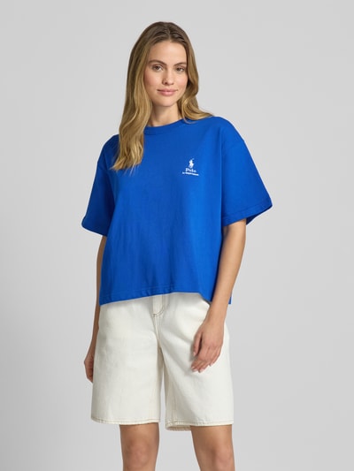 Polo Ralph Lauren T-shirt met labelstitching Koningsblauw - 4