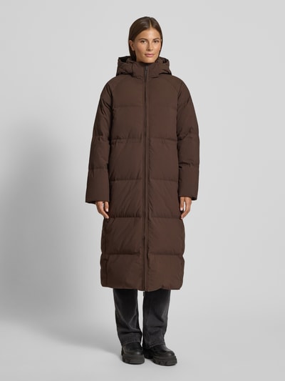 Selected Femme Regular Fit Daunenjacke mit abnehmbarer Kapuze Modell 'MAYA' Dunkelbraun 4
