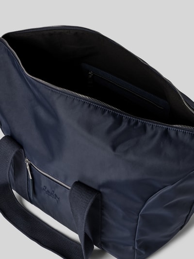 Produktfoto, Weekender mit Logo-Stitching von Lala Berlin in Dunkelblau mit Zweiwegereißverschluss, Reißverschlussfach, 57x38x24 cm, Damen Hauptfach