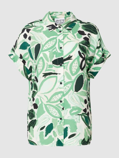 JAKE*S STUDIO WOMAN Overhemdblouse van viscose met all-over motief Lichtgroen - 2