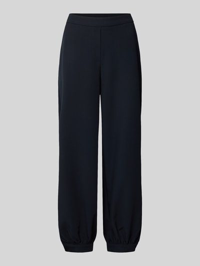 Produktfoto, schwarze Weite Hose mit Viskose-Anteil Modell 'Myha balloon' von OPUS, glatte Oberfläche, weiter Schnitt, Damen Weite Hose
