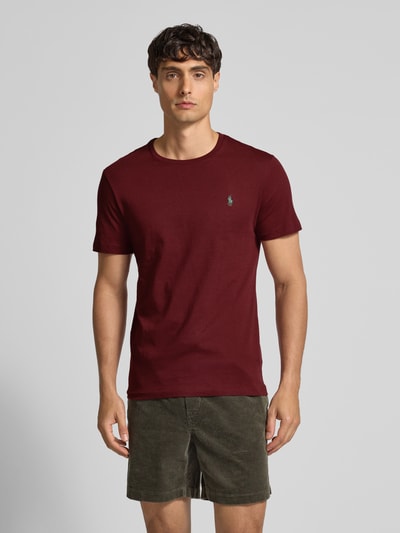 Polo Ralph Lauren Custom slim fit T-shirt met labelstitching Bordeaux - 4