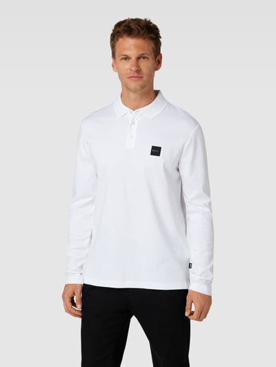 BOSS Poloshirt in langärmligen Design Modell 'Pado' Weiss 4